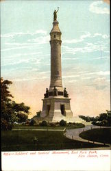 Soldiers' and Sailors' Monument, East Rock Park New Haven, CT Postcard Postcard