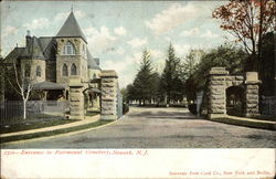 Entrance to Fairmount Cemetary Newark, NJ Postcard Postcard