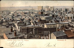 Looking West from Mt. Adams Cincinnati, OH Postcard Postcard