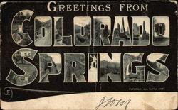 Greetings from Colorado Springs Postcard Postcard