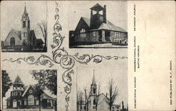 Views of Several Churches Postcard