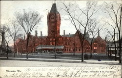 Chicago, Milwaukee & St. Paul Depot Postcard