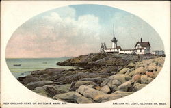 Eastern Pt. Light Gloucester, MA Postcard Postcard