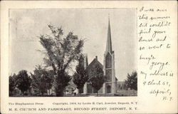 M.E. Church and Parsonage Deposit, NY Postcard Postcard