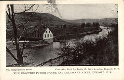 Electric Power House and Delaware River Postcard