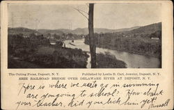 Erie Railroad Bridge Over Delaware River Deposit, NY Postcard Postcard