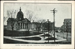 Court House Square, Looking West Binghamton, NY Postcard Postcard