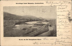 Scene on the Naugatuck River Ansonia, CT Postcard Postcard