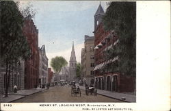 Henry Street Looking West Binghamton, NY Postcard Postcard