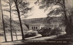 Power House and Dam, Wachusett Reservoir Postcard