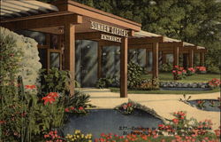 Entrance to Colorful Sunken Gardens Postcard