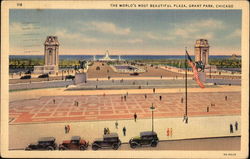 The World's most beautiful plaza, Grant Park Postcard