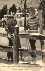 Southern Belles enjoying first snowy winter in Yankeeland at Eastover Lenox, MA Postcard Postcard