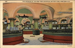 The Interior of the New York Aquarium, Battery Park Postcard