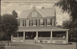 Residence of Ex-Pres. Rev. I.N. Rendall, D.D. and Pres. J.B. Rendall, D.D., Lincoln University Postcard