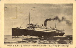 Ocean S.S. Co. of Savannah - "Savannah Line" - S.S. City of Chattanooga Postcard