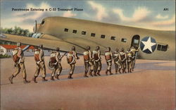 Paratroops Entering a C-53 Transport Plane Aircraft Postcard Postcard