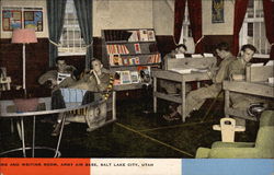 Army Air Base - Reading and Writing Room Postcard