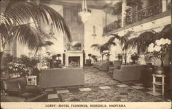 Lobby-Hotel Florence Missoula, MT Postcard Postcard