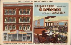 Cascade Room ... Waitress Service Kartsen's Self Service Cafeteria Detroit, MI Postcard Postcard