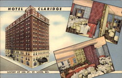 Hotel Claridge, Locust at 18th St St. Louis, MO Postcard Postcard