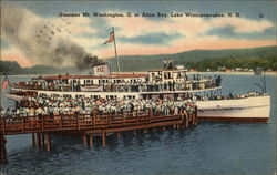 Steamer Mt. Washington II at Wharf, Lake Winnipesaukee Alton Bay, NH Postcard Postcard