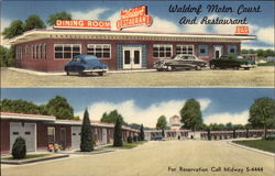 Waldorf Motor Court and Restaurant Postcard