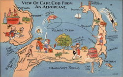 View of Cape Cod from an Aeroplane Massachusetts Postcard Postcard