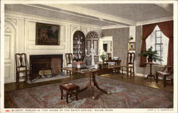 Parlor in "The House of The Seven Gables" Postcard