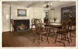 Dining Room of "The House of the Seven Gables" Salem, MA Postcard Postcard