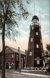 Portland Observatory, Erected 1907 Postcard