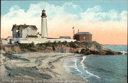 Coastal View of Pigeon Point Lighthouse California Postcard Postcard