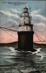 Mile Rock Light at Entrance of Golden Gate Postcard