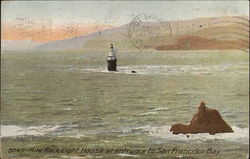 Mile Rock Lighthouse at entrance to San Francisco Bay California Postcard Postcard