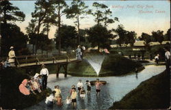 Wading Pond, City Park Houston, TX Postcard Postcard