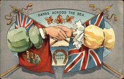 Hands Across the Sea - UK & Canada Flags Postcard Postcard