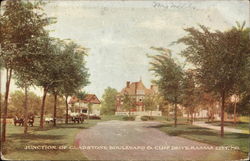 Junction of Gladstone Boulevard & Cliff Drive Kansas City, MO Postcard Postcard