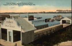 Water Front and Entrance to Palm Beach Ferry Postcard