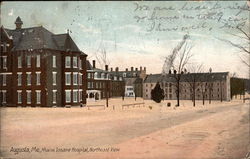 Main Insane Hospital, Northeast View Augusta, ME Postcard Postcard