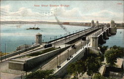 New West Boston Bridge Massachusetts Postcard Postcard