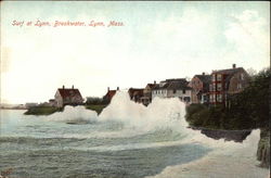 Surf at Lynn, Breakwater Postcard