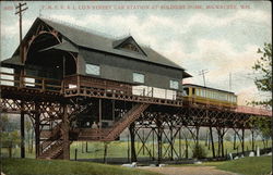 T.M.E.R. & L Co's Street Car Station at Soldiers Home Milwaukee, WI Postcard Postcard