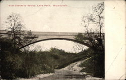 New Concrete Bridge, Lake Park Milwaukee, WI Postcard Postcard