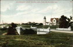 Lake Park - Government Light House Postcard