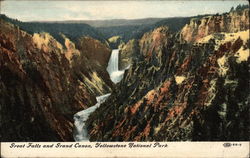 Great Falls and Grand Canyon, Yellowstone National Park Postcard Postcard