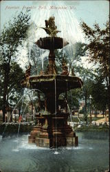 Franklin Park - Fountain Milwaukee, WI Postcard Postcard