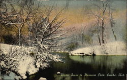 Winter Scene in Hanseom Park Omaha, NE Postcard Postcard