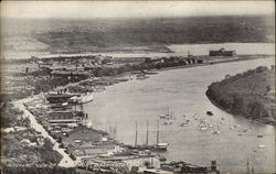 Panoramic View of Riverfront Postcard