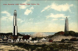 View Showing Lighthouses Postcard