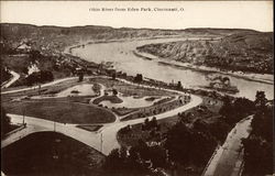 Ohio River from Eden Park Cincinnati, OH Postcard Postcard